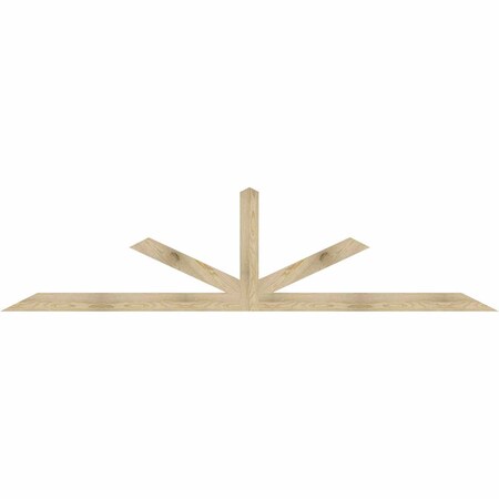 Ekena Millwork Saratoga Rough Sawn Timber Gable Bracket, Douglas Fir, 108"W x 27"H x 2"D x 4"F, 6/12 Pitch GBW108X27X0204SAR00RDF